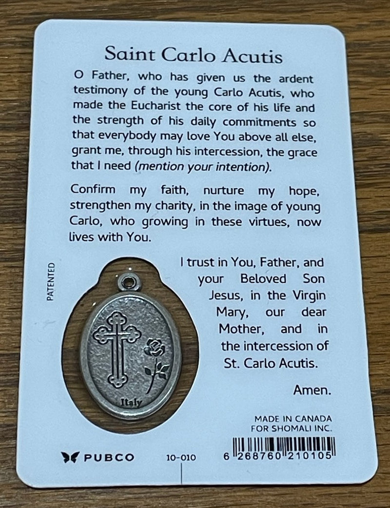 ST CARLO ACUTIS CARD W MEDAL