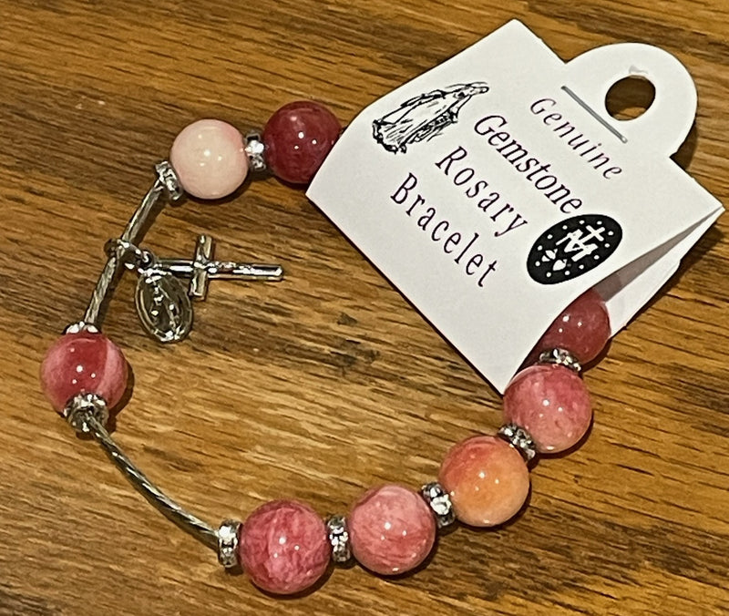 10MM PINK GEMSTONE BRACELET