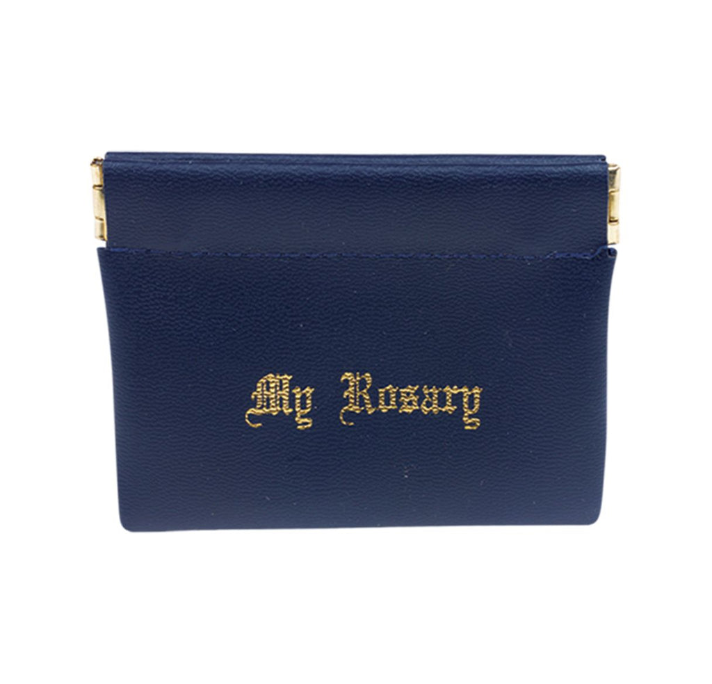 NAVY BLUE SNAP MY ROSARY POUCH