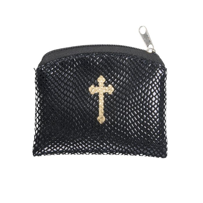 BLACK REPTILE SKIN ROS POUCH