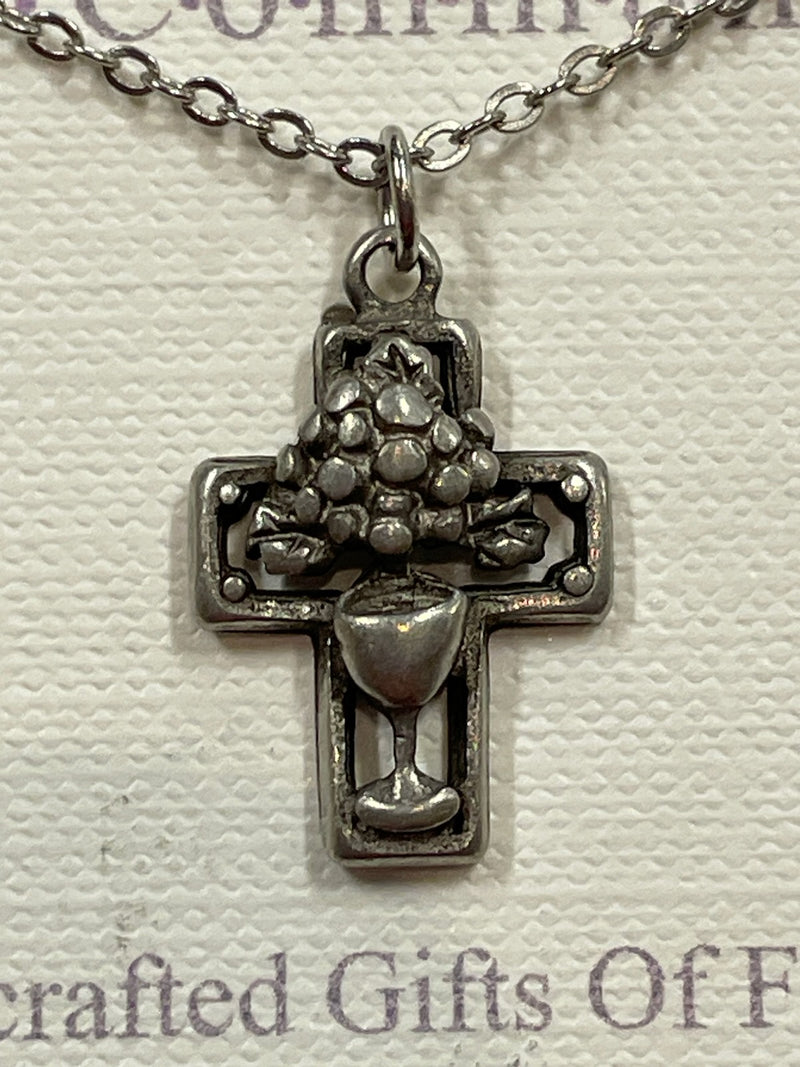 SIL. CROSS/GRAPES CHALICE