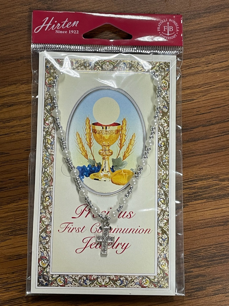 6MM WHITE PEARL NECKLACE W/CRS