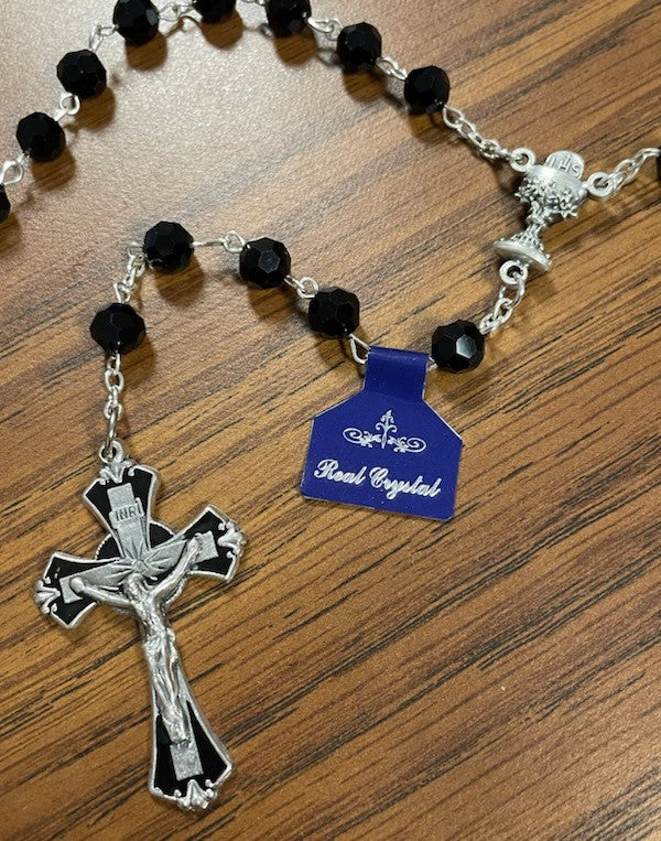 BOYS 1ST COM ROSARY BLACK