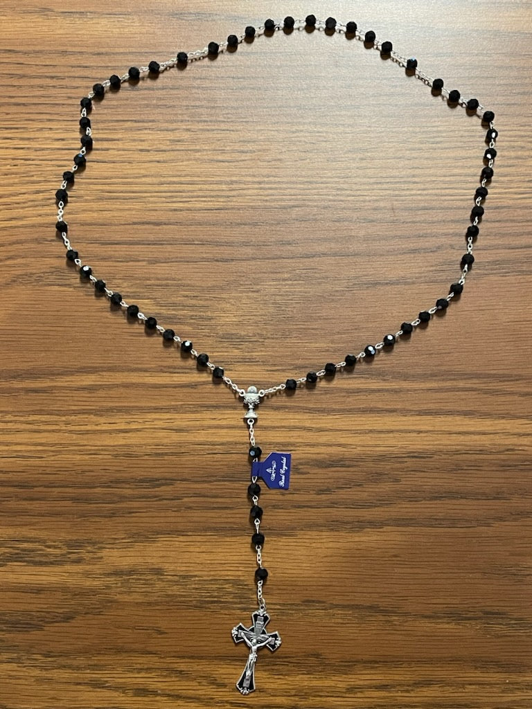 BOYS 1ST COM ROSARY BLACK