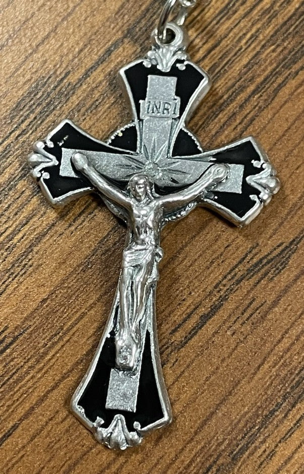 BOYS 1ST COM ROSARY BLACK