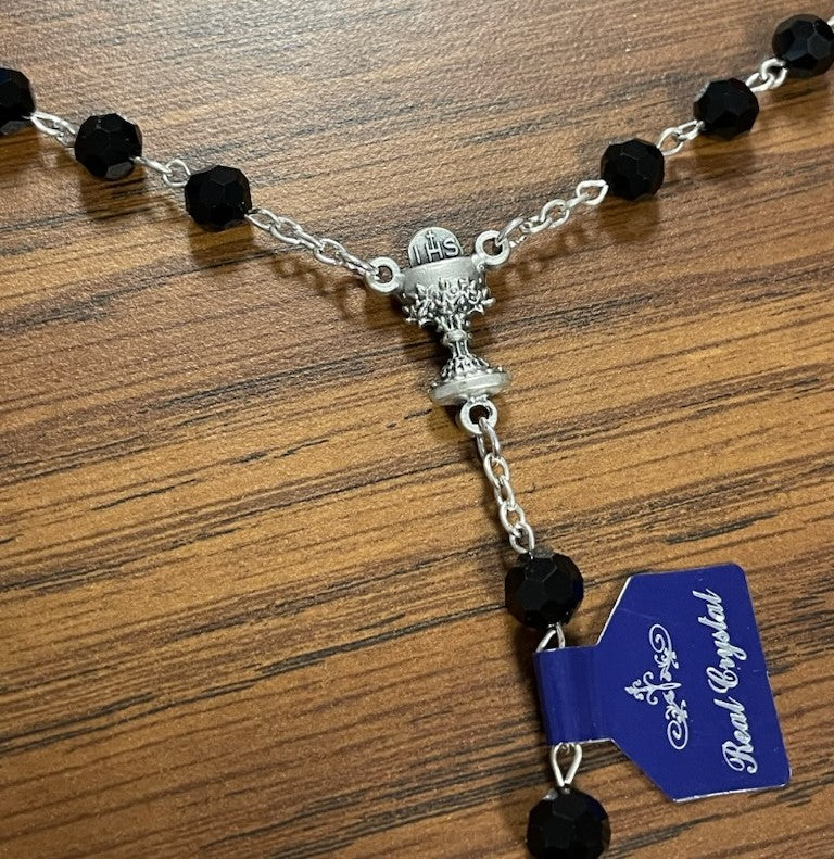BOYS 1ST COM ROSARY BLACK