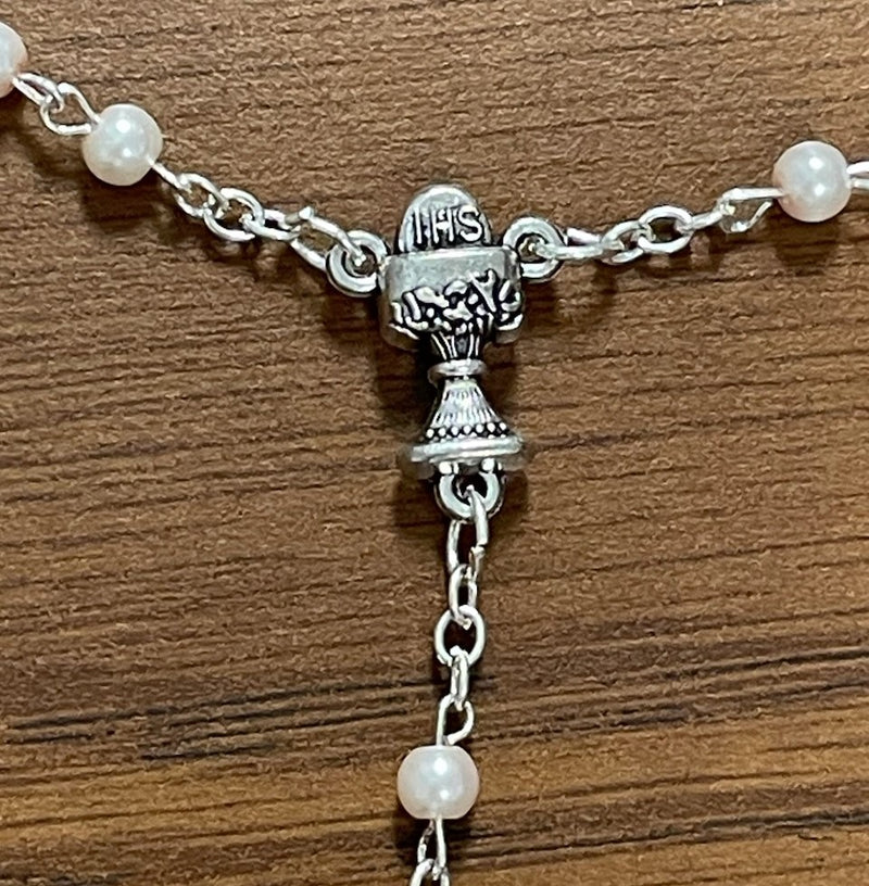 PINK PEARL COMMMUNION ROSARY