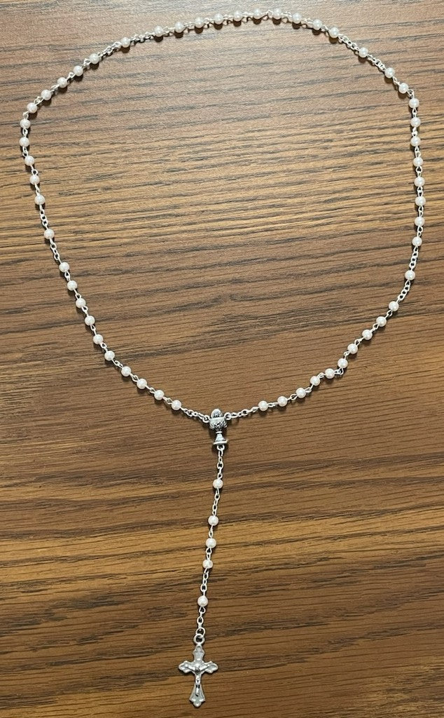 PINK PEARL COMMMUNION ROSARY