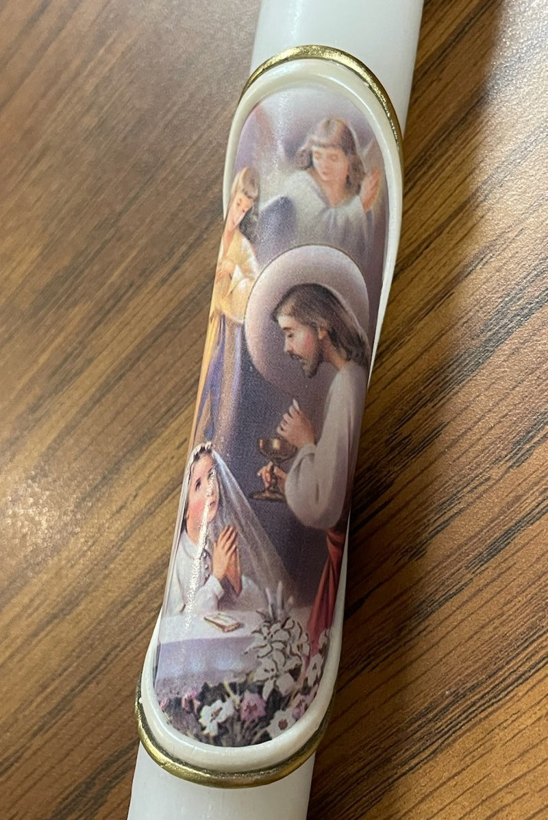 FIRST COMMUNION CANDLE GIRL12"