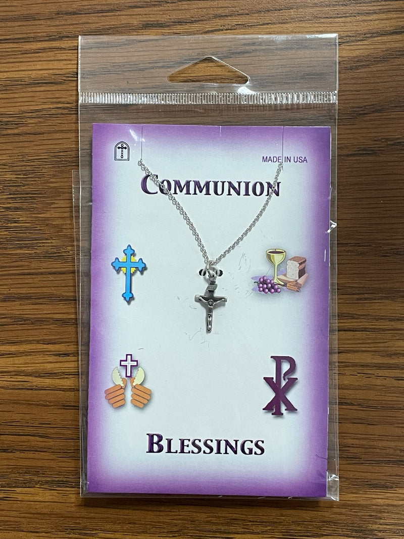 SILVER COMM GIRLS CRUCIFIX 16"