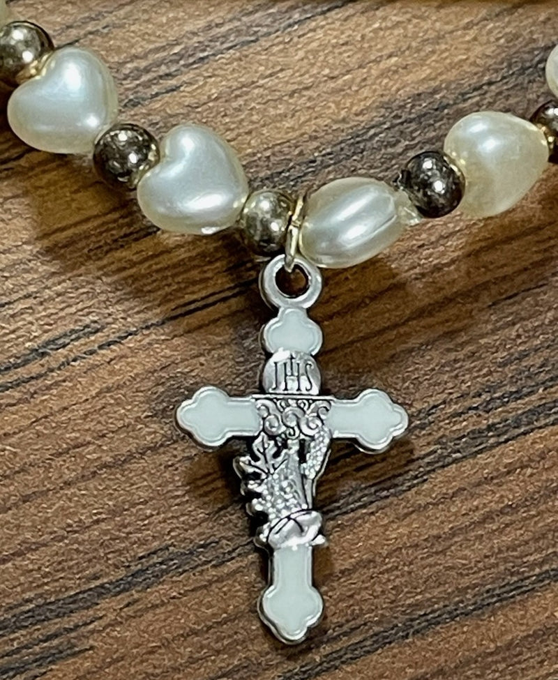 5MM WHITE HEART COMMUNION BRLT