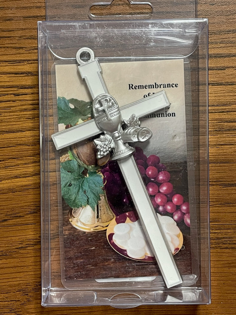 5" WHITE EPOXY COMMUNION CROSS