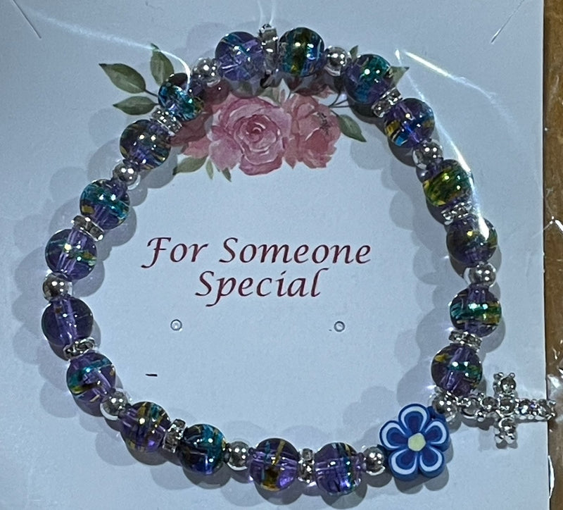 MULTI PURPLE STRETCH BRACELET