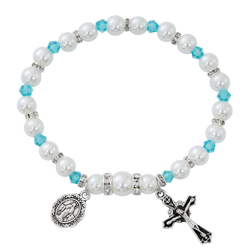 MARCH AQUAMARINE PEARL BRACELT