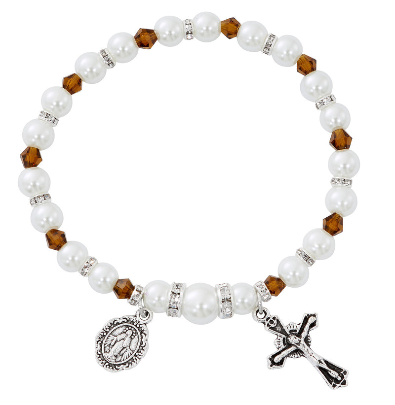 NOVEMBER TOPAZ PEARL BRACELET