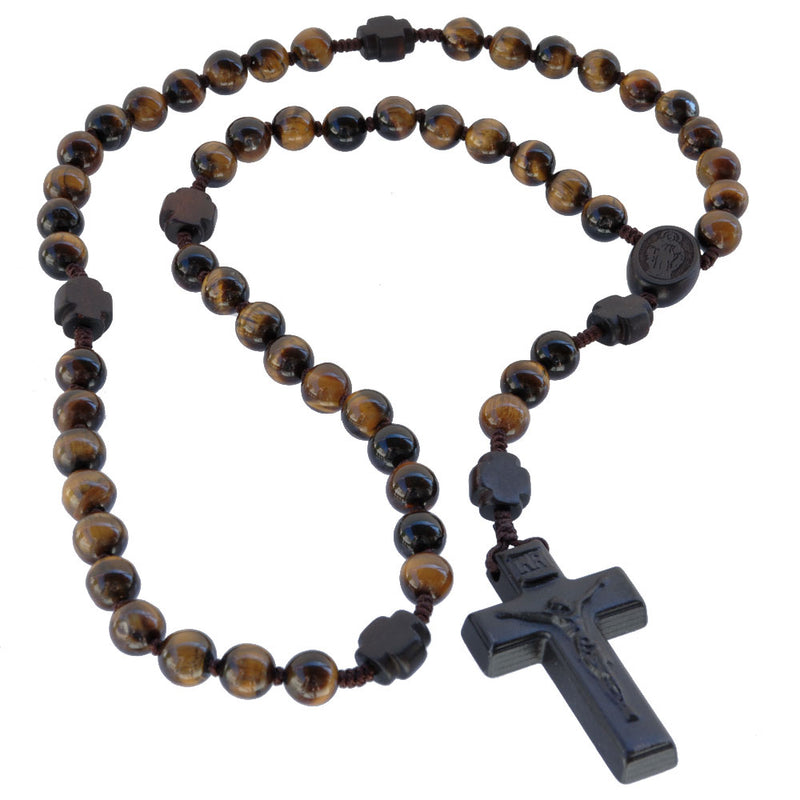8MM TIGER EYE GEMSTONE ROSARY