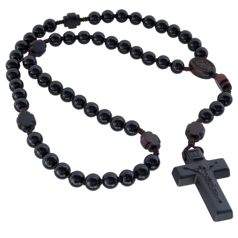 8MM BLACK ONYX GEMSTONE ROSARY