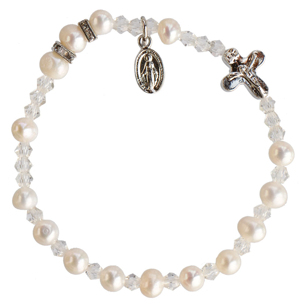 6MM GENUINE PEARL ROS BRACELET