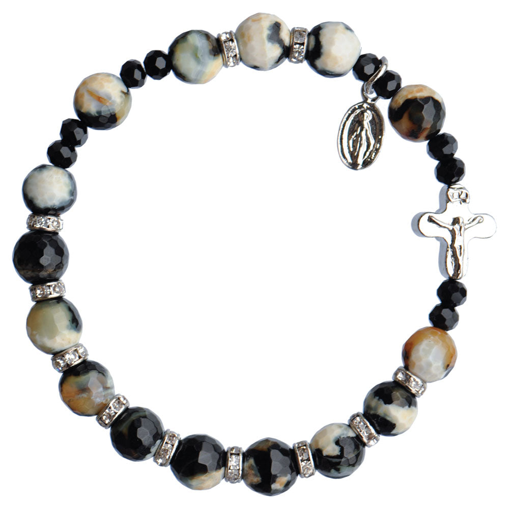 8MM ZEBRA JASPER ROS BRACELET