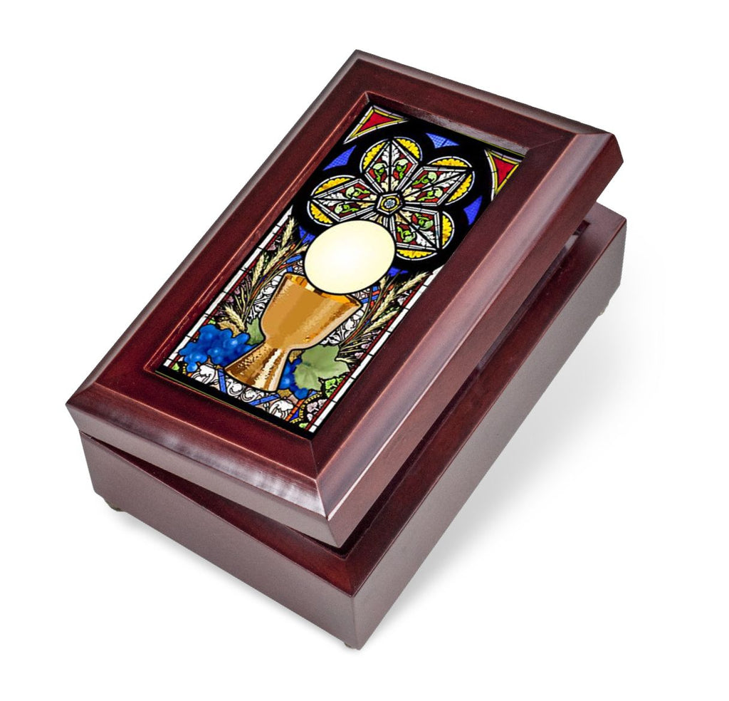 MAHOGANY COMMUNION MUSIC BOX
