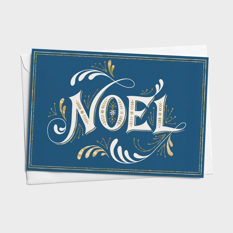 18CT BLUE NOEL BOXED CARDS