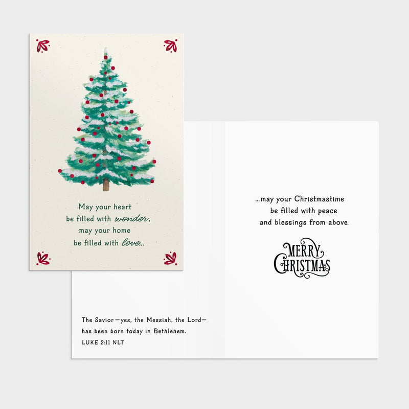 18CT TREE & PLAID BOXED CARDS