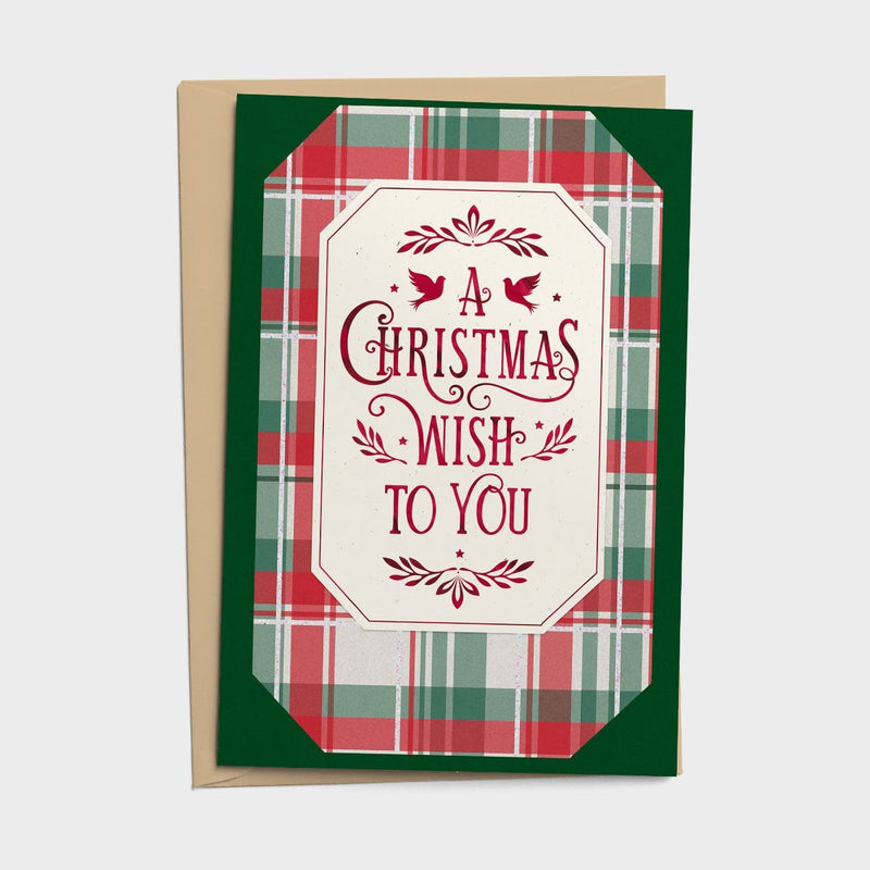 18CT TREE & PLAID BOXED CARDS