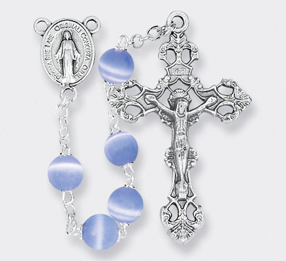 CAT'S EYE ROSARY BLUE