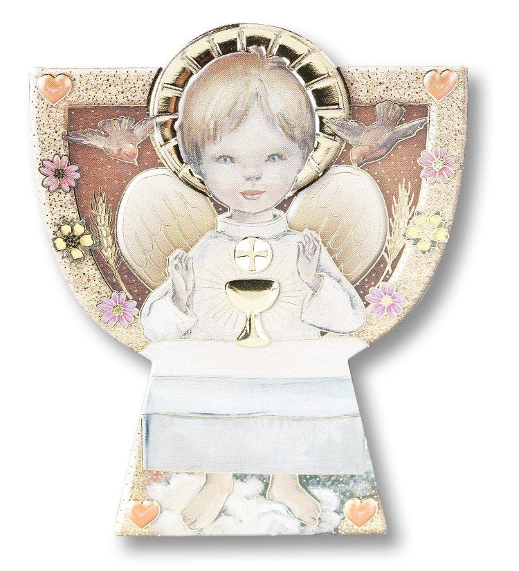 CHILD WITH CHALICE GOLD EMBOSS