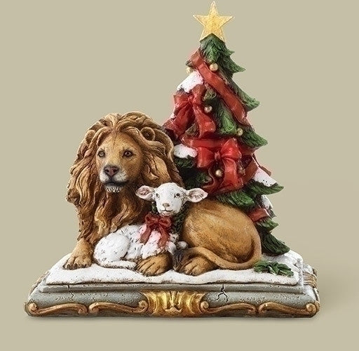 LION & LAMB W/ TREE 6.25"