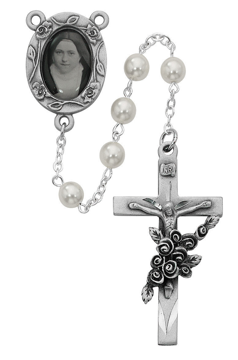 6MM PEARL ST THERESE ROSARY