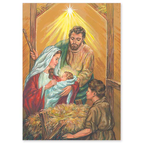 18CT TRADITIONAL NATIVITY CARD