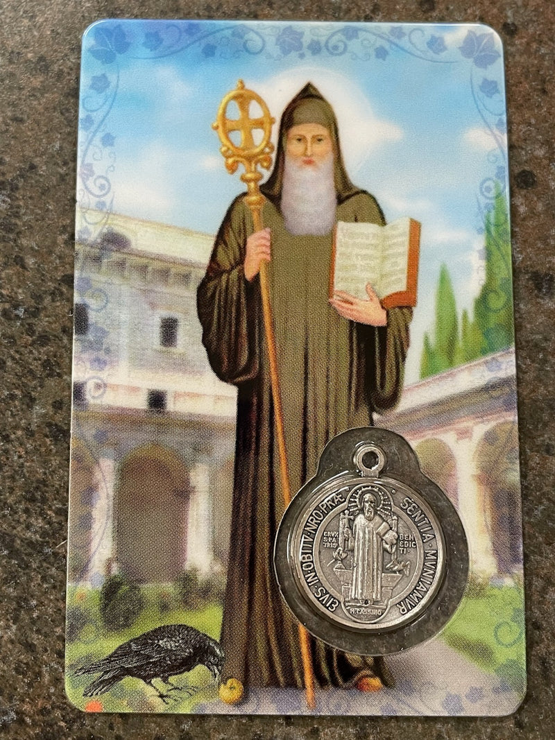 ST BENEDICT CARD W/MEDAL