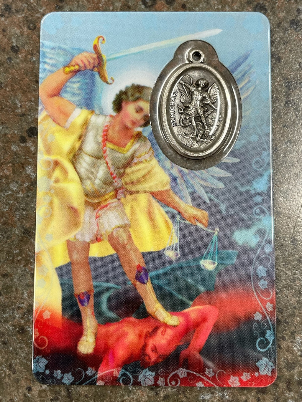 ST MICHAEL PRAYER CARD/MEDAL