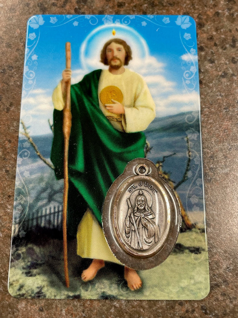 ST JUDE PRAYER CARD W/MEDAL