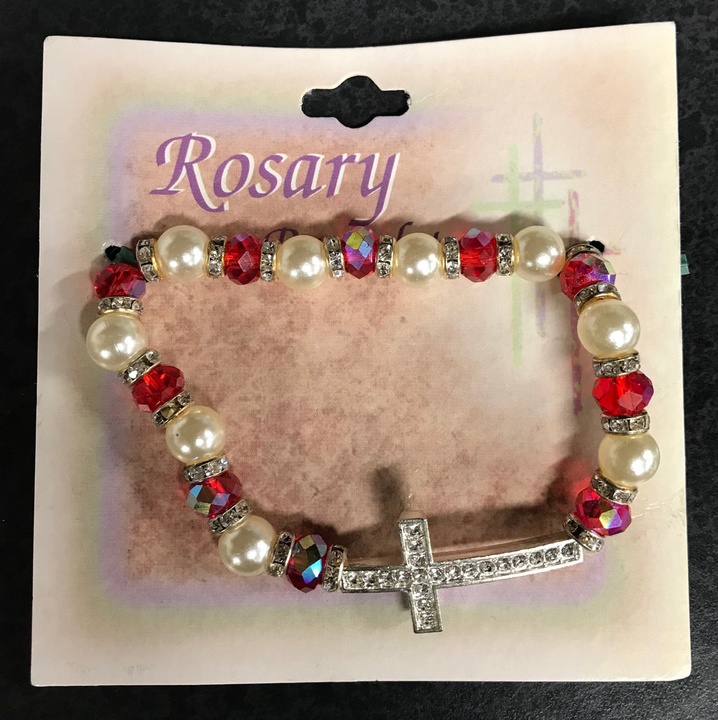 RED GLASS BEAD BRACELET