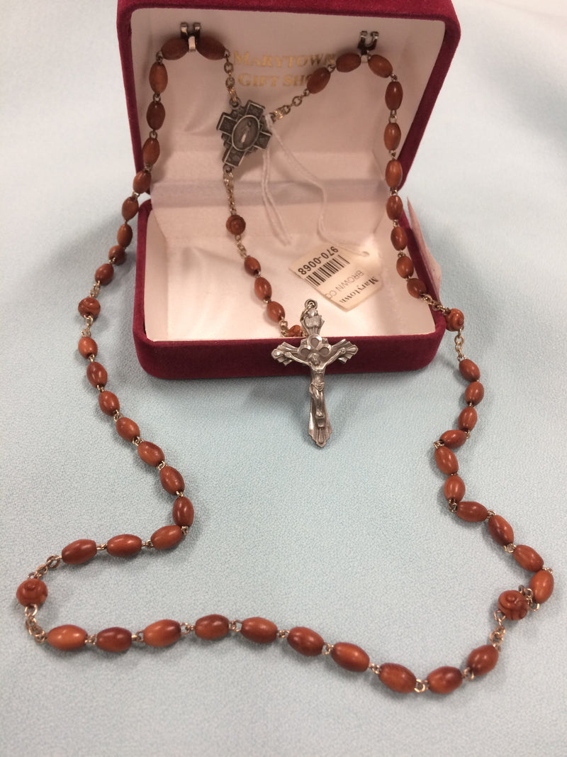 BROWN COCO BEAD ROSARY 5MM/BX