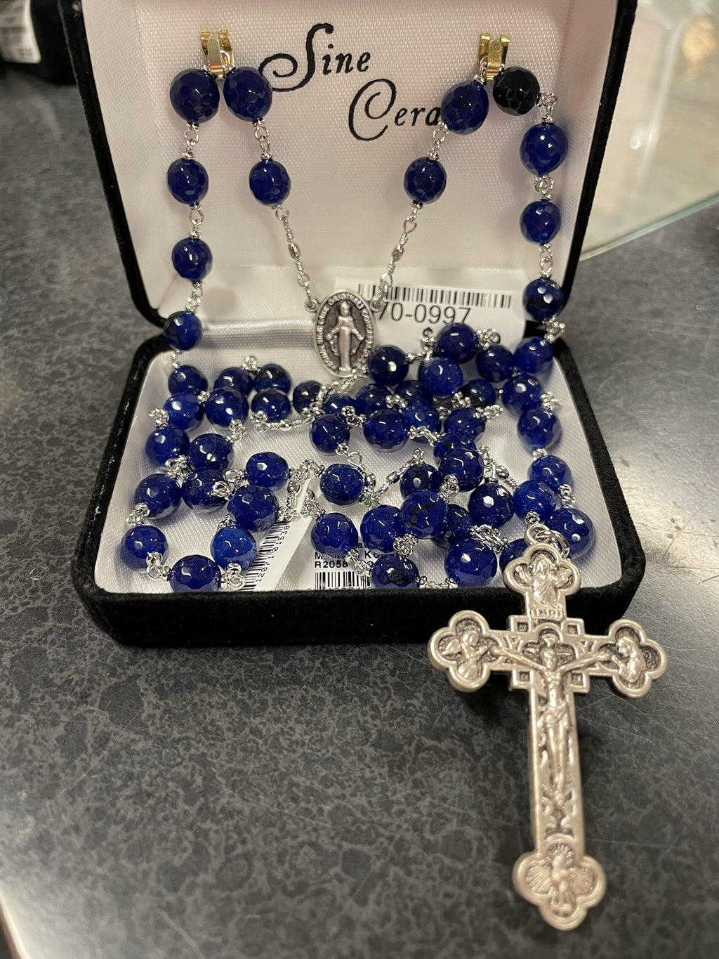8MM BLUE AGATE ROSARY