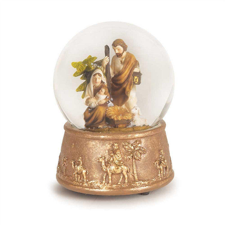 HOLY FAMILY WATERGLOBE GOLD