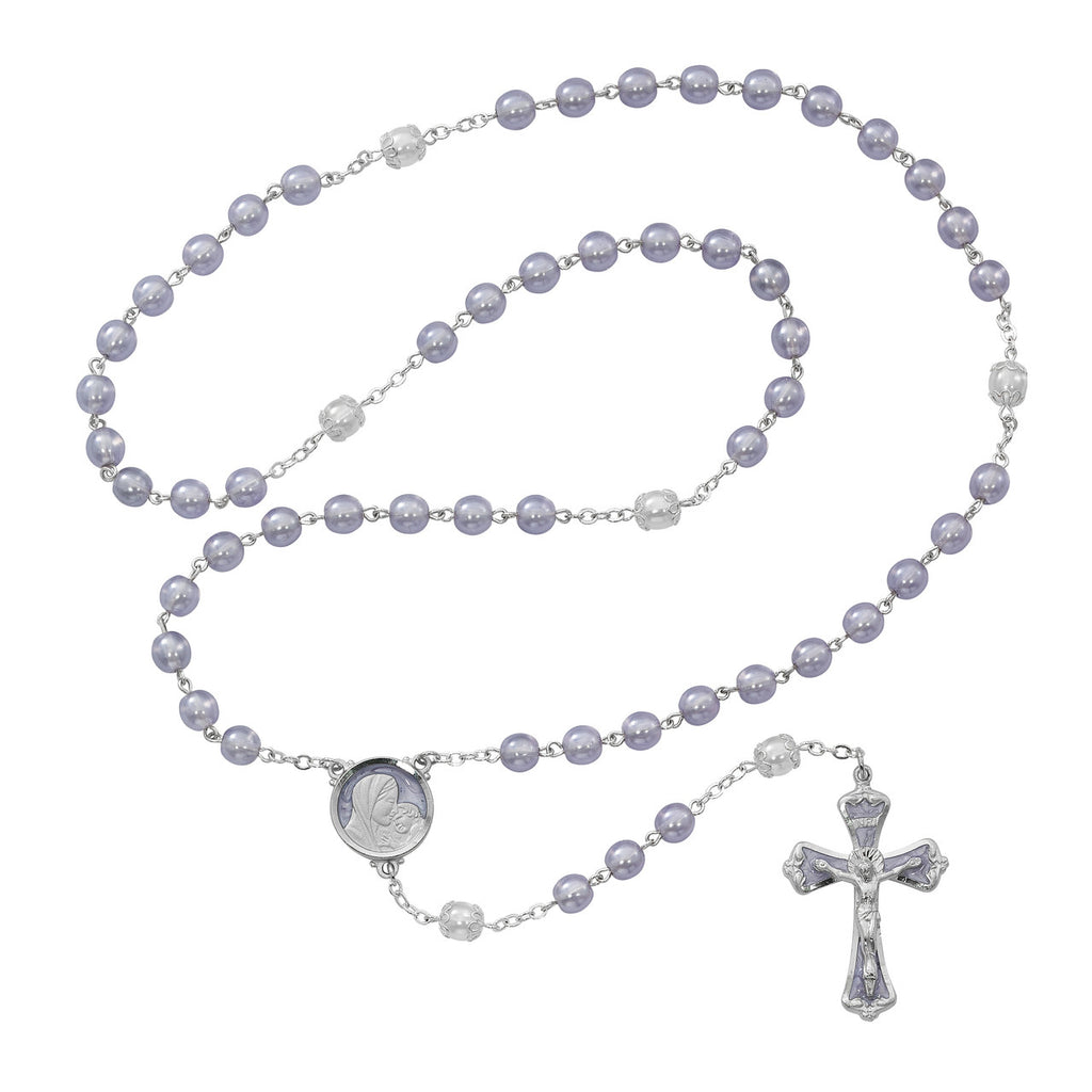 LAVENDAR PEARL ROSARY 7MM