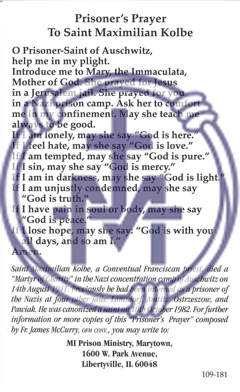 PRISONERS PRAYER TO ST MAX
