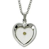 SS/ACRYLIC HEART W/MUSTARD SEE