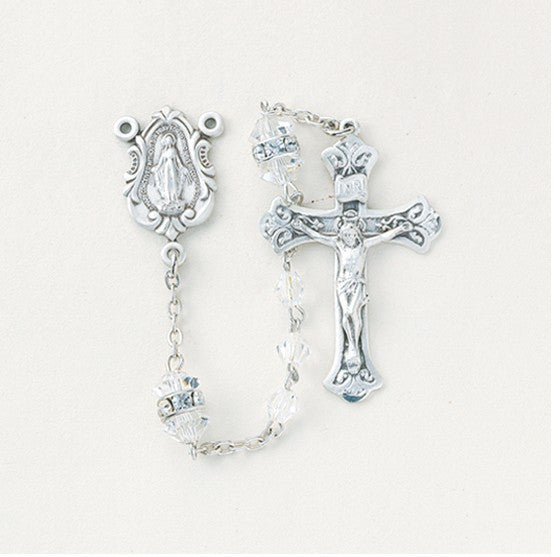 SS 4MM CRYSTAL ROSARY RONDELL