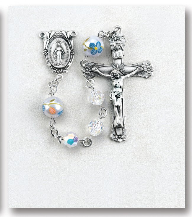 6MM ROSARY CRYSTAL W/PAINTED